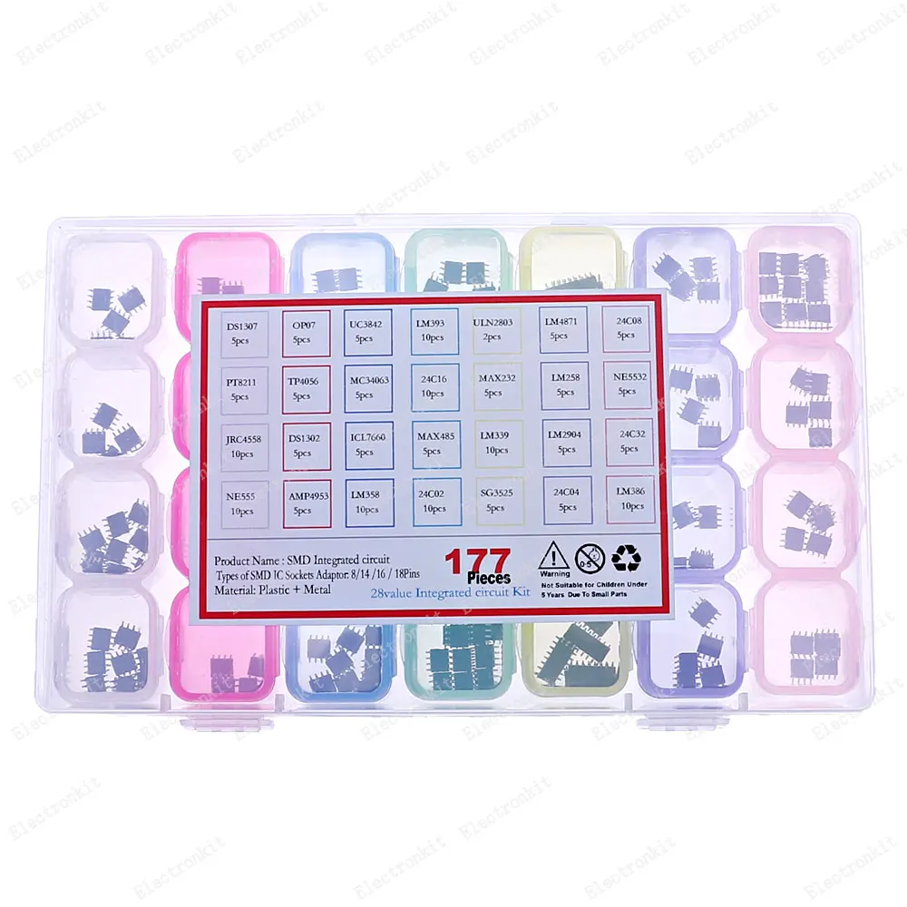 Smd Ic Circuito Integrato Di Chip Set Ds1307 Pt8211 Jrc4558 Ne555 Op07 Tp4056 Ds1302 Amp4953 Max485 Mc34063 Icl7660 Sg3525 Ne5532