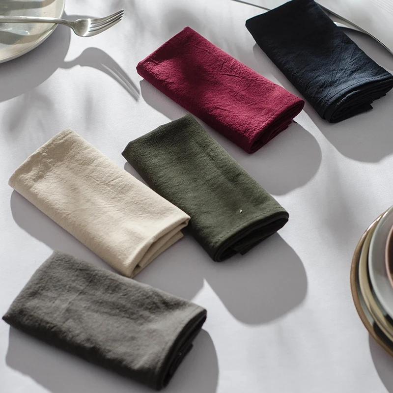 

Solid 5 Colors Napkins Food Fruits Beverages Product Photography Decor Background Cloth Small Tablecloth