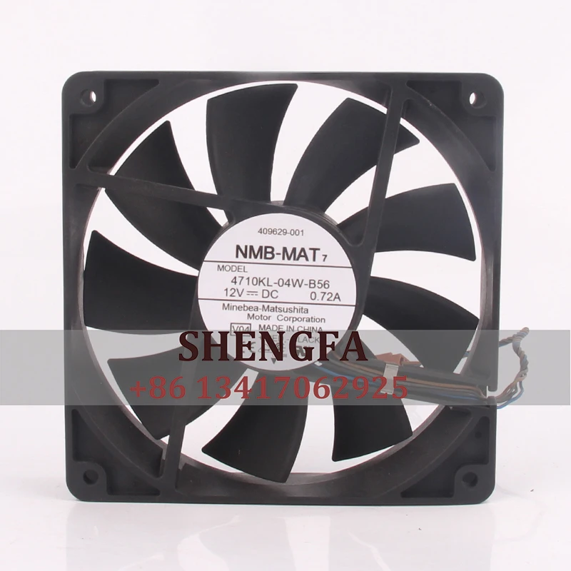 

NMB 4710KL-04W-B56 Case Cooling fan DC12V 0.72A 120x120x25mm 12CM 12025 4-wire Temperature Controlled Centrifugal Exhaust