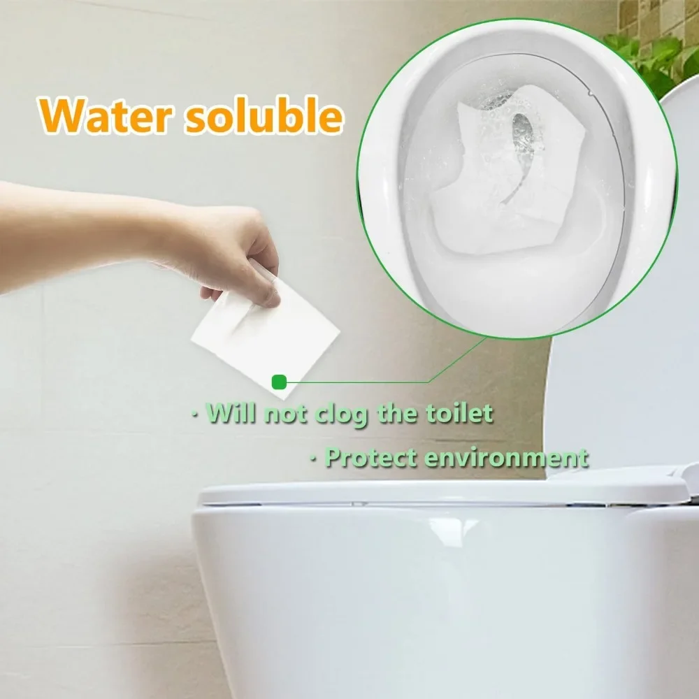 100PCS Disposable Toilet Seat Cover Portable Travel Camping Hotel Bathroom Degradable Waterproof Toilet Mat Accessories 2
