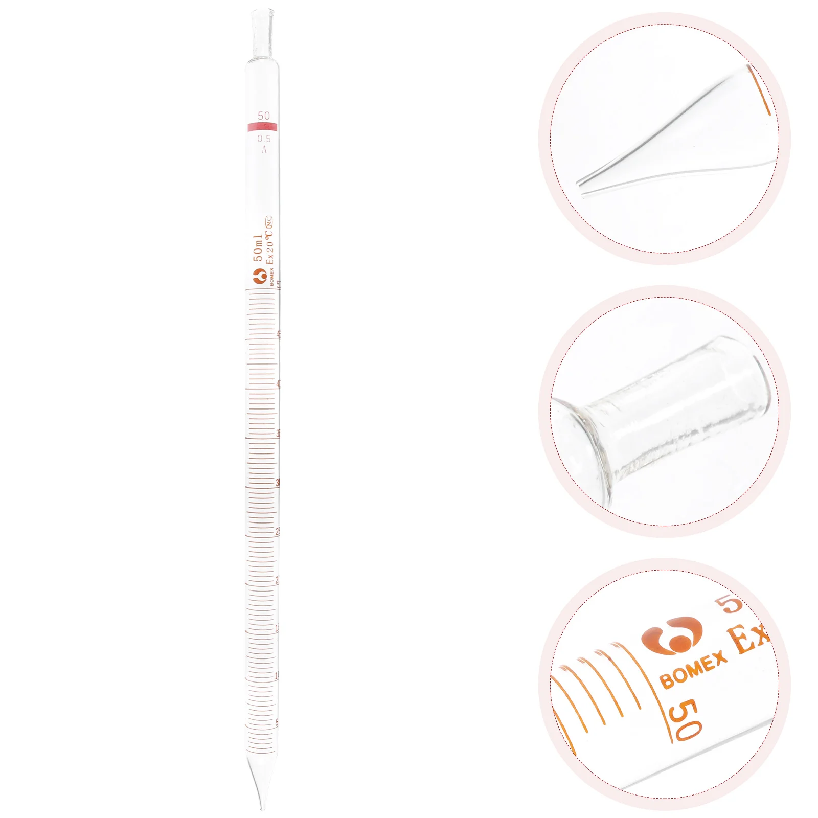 Graduated Glass Straw Pipette Scale Tansparent Heatproof Experimrntal Clear Practical