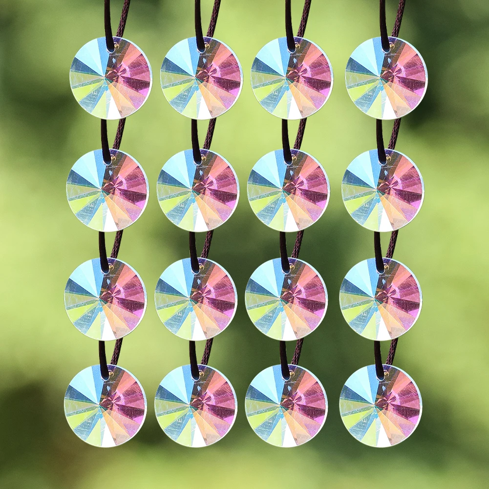 5pc 18mm Faceted Crystal Disc Beads Clear Color Satellite UFO Shape Glass Prism Sun Catcher Room Decor Chandelier Hang Pendant