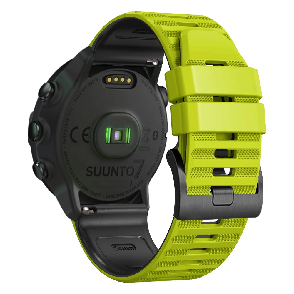Silicone Watch Strap, 24mm Width, Enhanced Comfort and Style