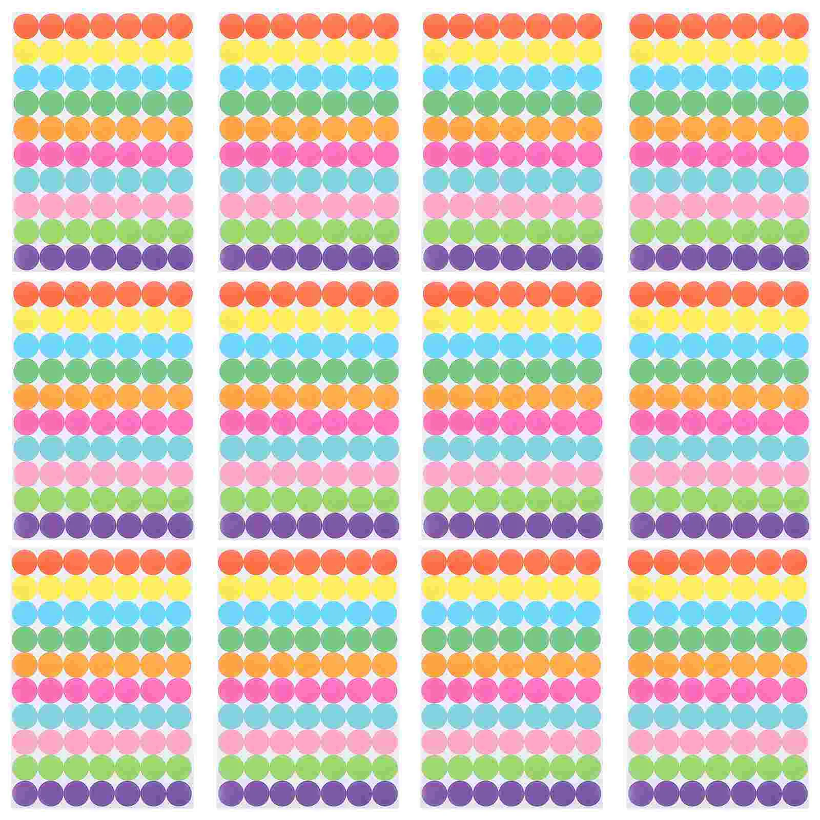 

20 Sheets Color Dot Stickers Labels Seal Colored Dots Round Envelopes Sealing Paper for Toddlers Circle