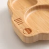 Baby Silicone Sucker Plate Spoon Fork Sets Children Feeding Tableware Set BPA Free Wooden Food Grade Dinner Plate Baby Stuff 4