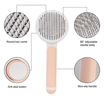 Cleaning and Beauty Products Cat Hair Cleaner Plastic Self Cleaning Brush Pet Accessories Pet Comb 4
