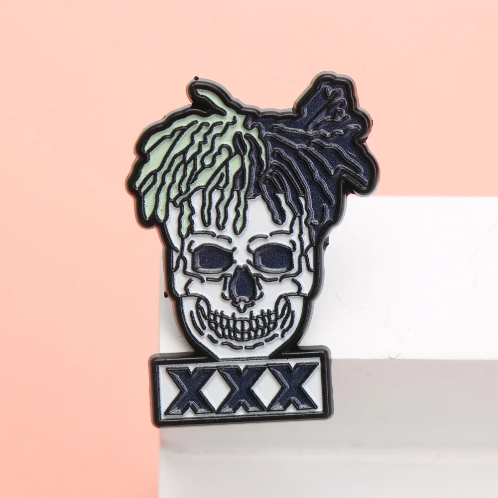 XXX Punk-Schädel-Emaille-Anstecknadel – Reversabzeichen im Cartoon-Stil für Rucksack, Kleidung, DIY-Zubehör, Geschenk