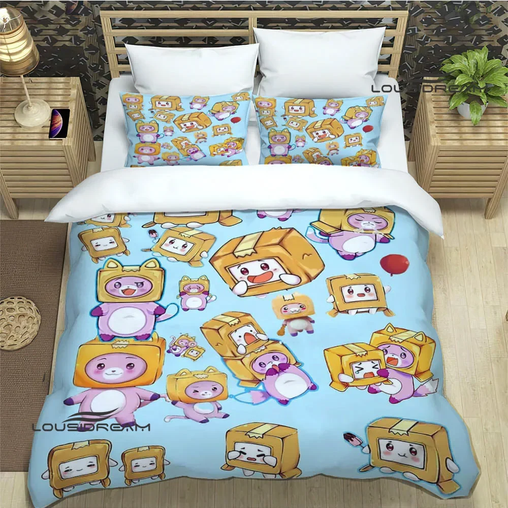 Lankybox Foxy Boxy cute printed Bedding Sets exquisite bed supplies set duvet cover bed comforter set bedding set luxury 5
