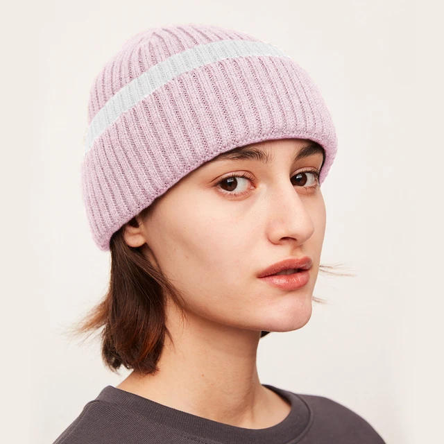 US Stock OhSunny Women Wool Knitted Beanies Winter Hats Foldable Bonnet Fashion Cute Cashmere Warm Cashmere Skullies for Cycling 2