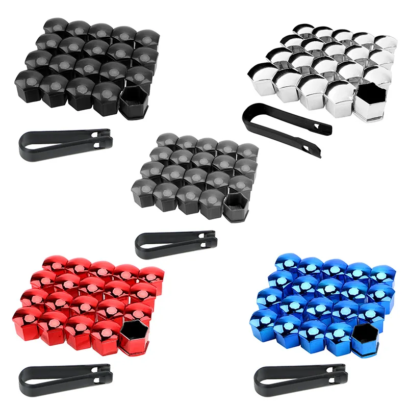 20pcs 17mm 19mm Wheel Nut Bolt Head Cover Cap Protective Bolt Caps Exterior Decoration Protecting Rims Screws Plugs wheel nut caps