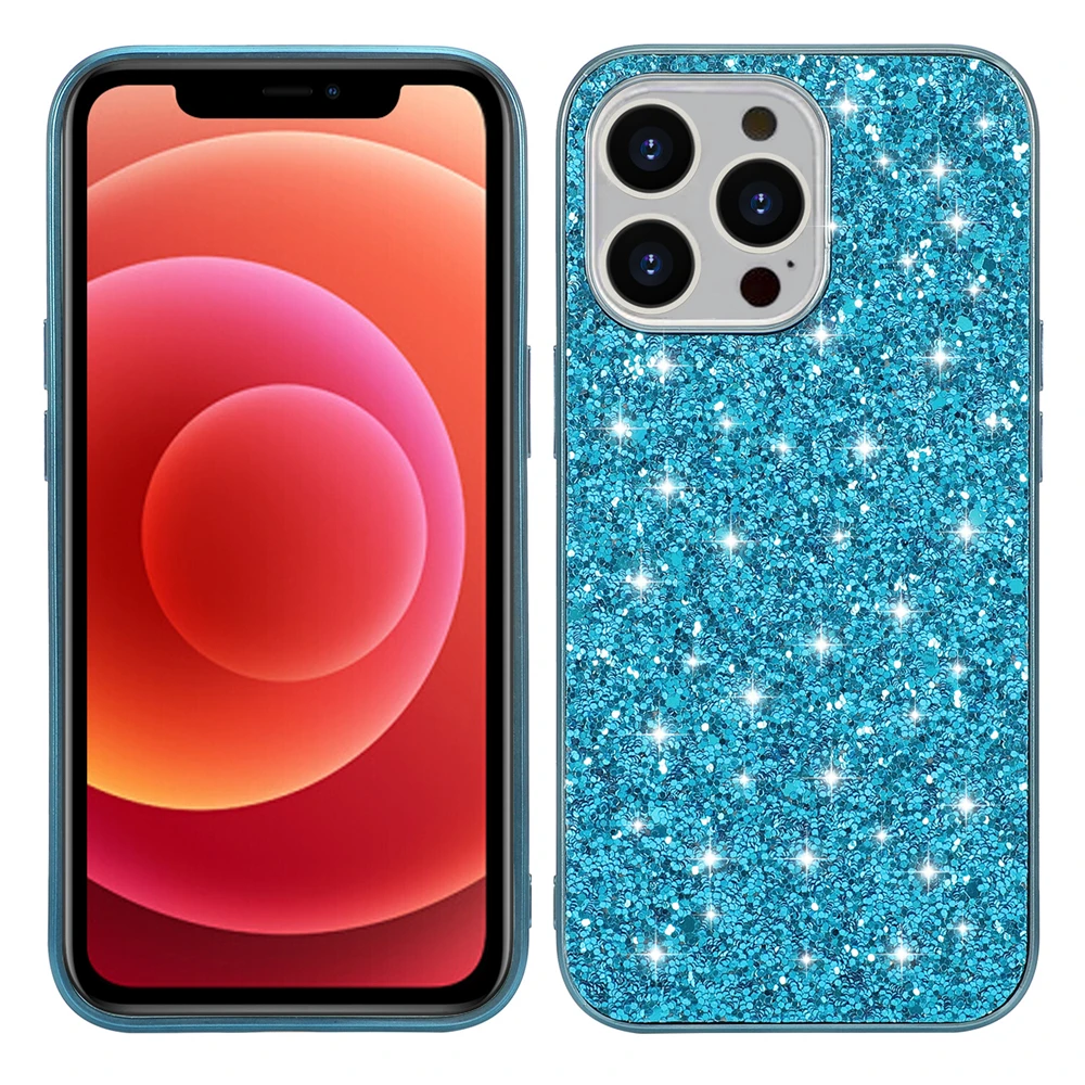 Luxury Bling Glitter Sequins Solid Color Plating Shockproof Bumper Case