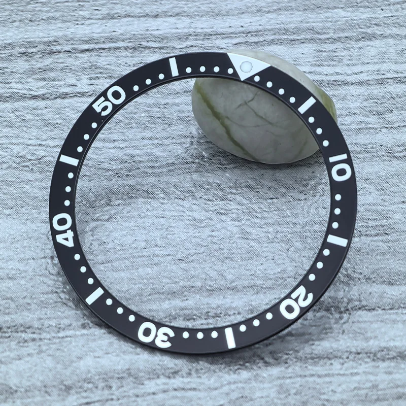 39 mm x 32 mm flacher Aluminium-Lünetteneinsatz, passend für SKX 6105 6309 Turtle Uhrengehäuse NH35 NH36 Gehäuse, Uhrenlünettenring, Ersatzteile – Detail 7