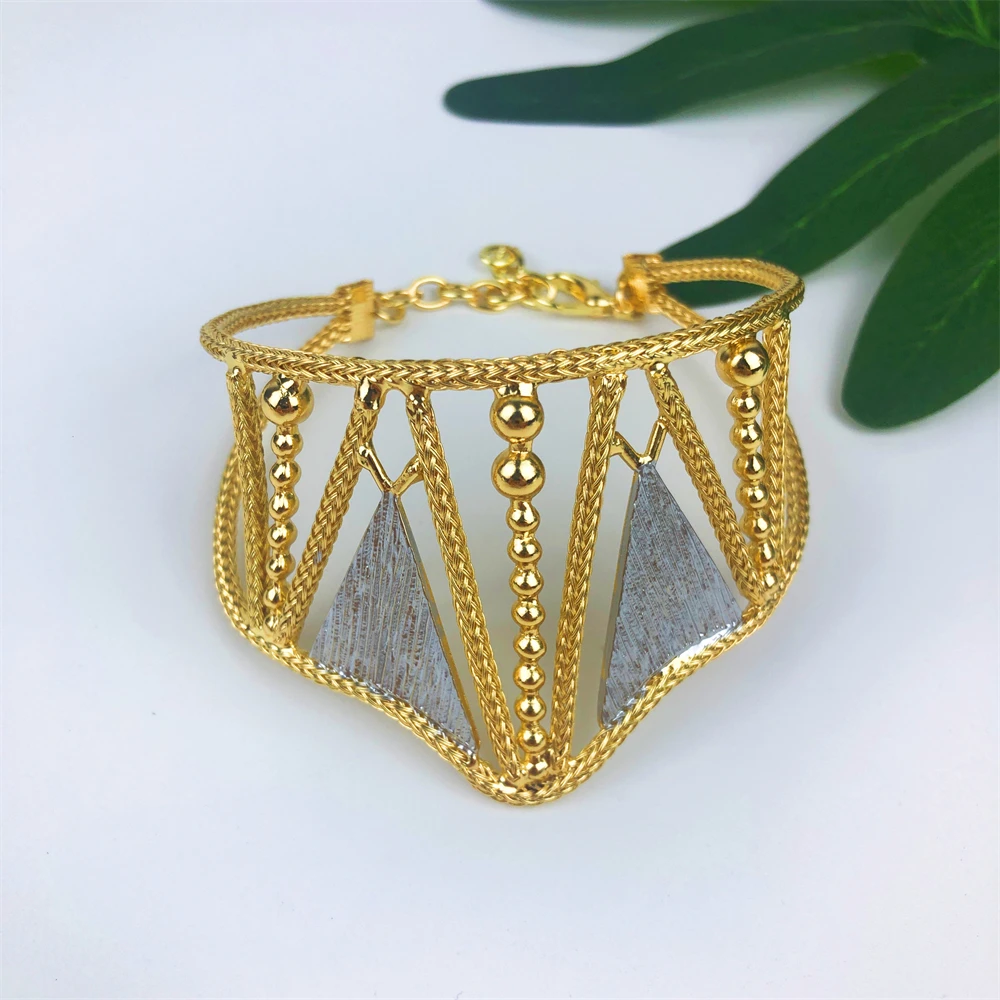Italy 18k Gold Plated Jewelry Set For Women Classic Design Shiny Necklace Hoop Earrings Bangle And Ring Fashion 4PCS Set Jewelry - 4