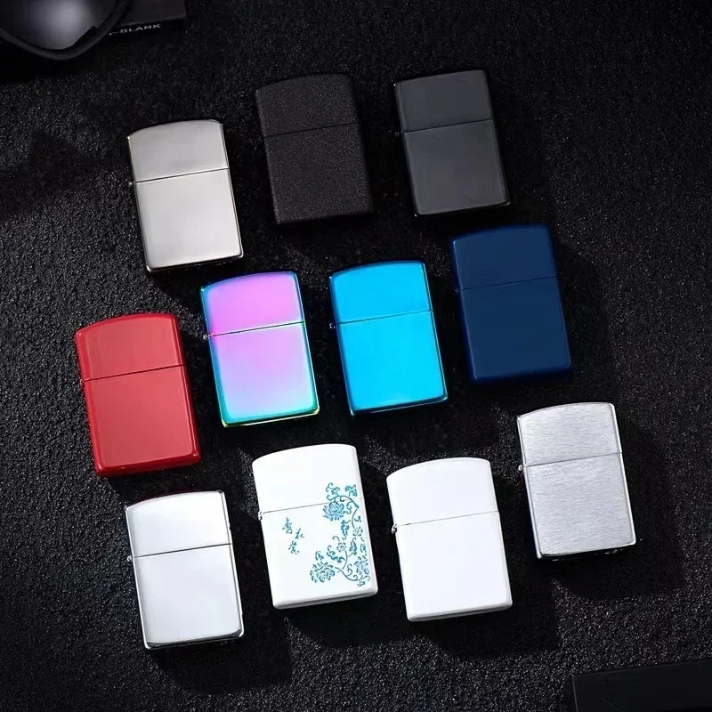 Kerosene Lighter New Pattern Classic Kerosene Lighter Metal Body Sand Wheel Fireproof Lighter Cigarette Accessories Men's Small Gifts Tools