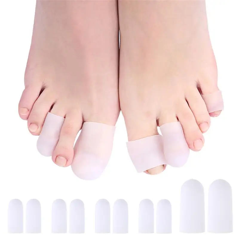 Protector de dedos de los pies, protectores de dedos de gel, fundas de  silicona transpirables antifricción para los dedos de los pies, protectores  de