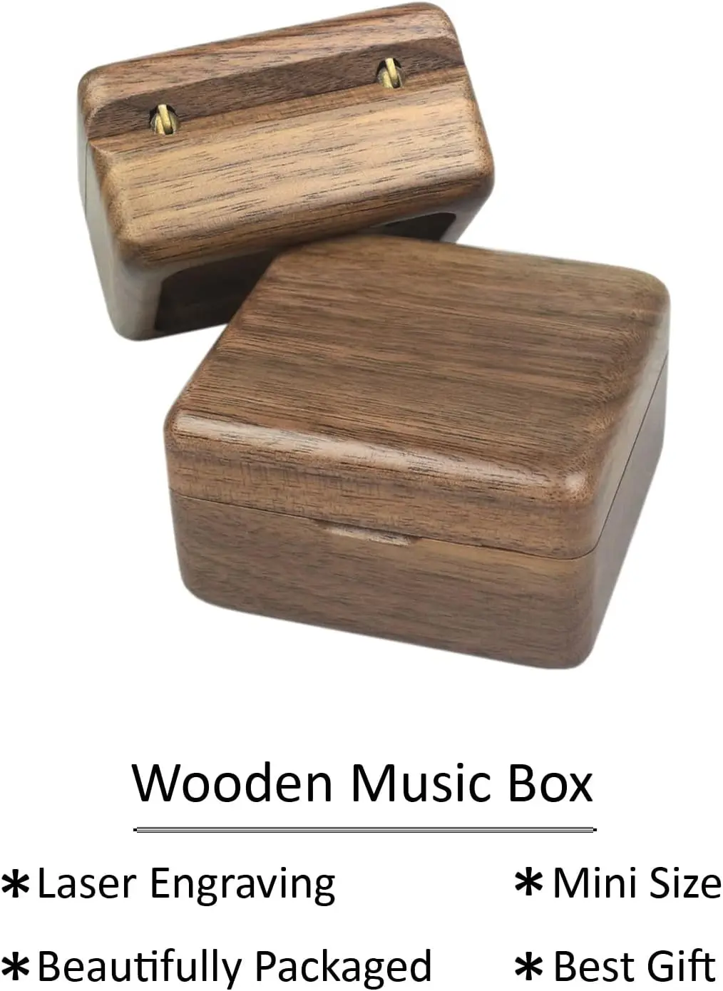 SOFTALK Coldplay-yellow Solid Wood walnut Theme Music Box Birthday Christmas Valentine's Day Gifts For Girlfriend