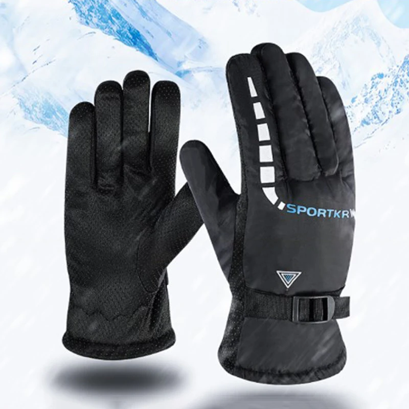 Windproof Ski Gloves ,Motorcycle Cycling Gloves,Winter Fleece Thickened Outdoor Hiking Warm Gloves Anti-Freeze Hand Guard Cover