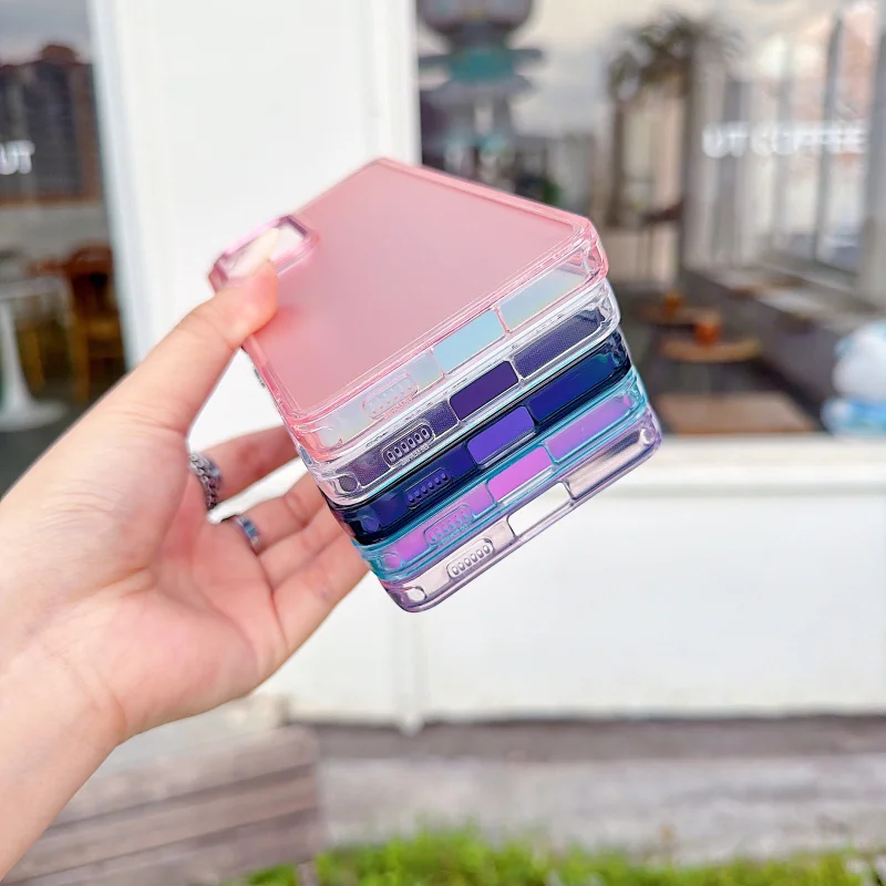 Luxury Iridescent Color Changing Phone Case with Metal Lens Cover