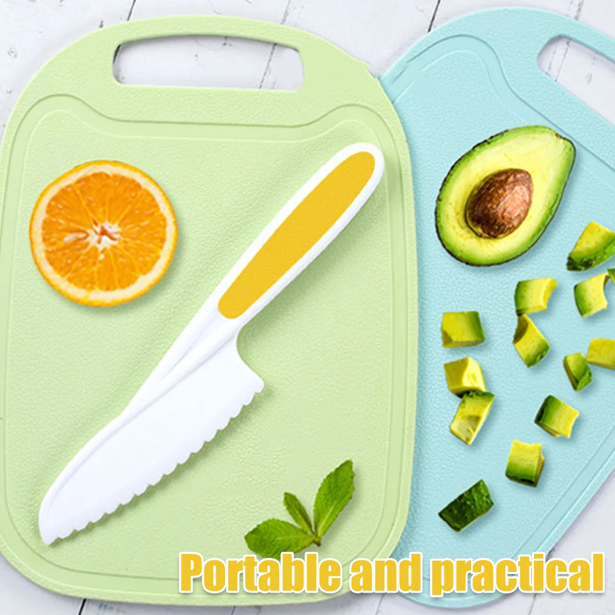 Ensemble de couteaux de cuisine en plastique réutilisables pour enfants,  couteau à fruits sûr pour tout-petits, jouet sûr pour couper les fruits  froissés, cuisine opaque - AliExpress