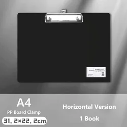 Premium Writing Clipboard with Hanging Hole and Paper Organizer (A4 - Black - Horizontal-)