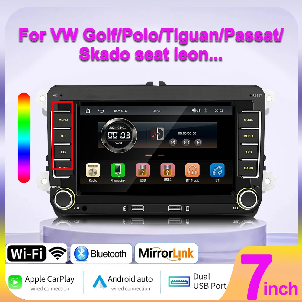 Car Multimedia Player Car Radio 7inch for VW Volkswagen Passat B7 B6 Golf Touran Polo Tiguan Jetta Carplay Android Auto Mirror Lin-k BT