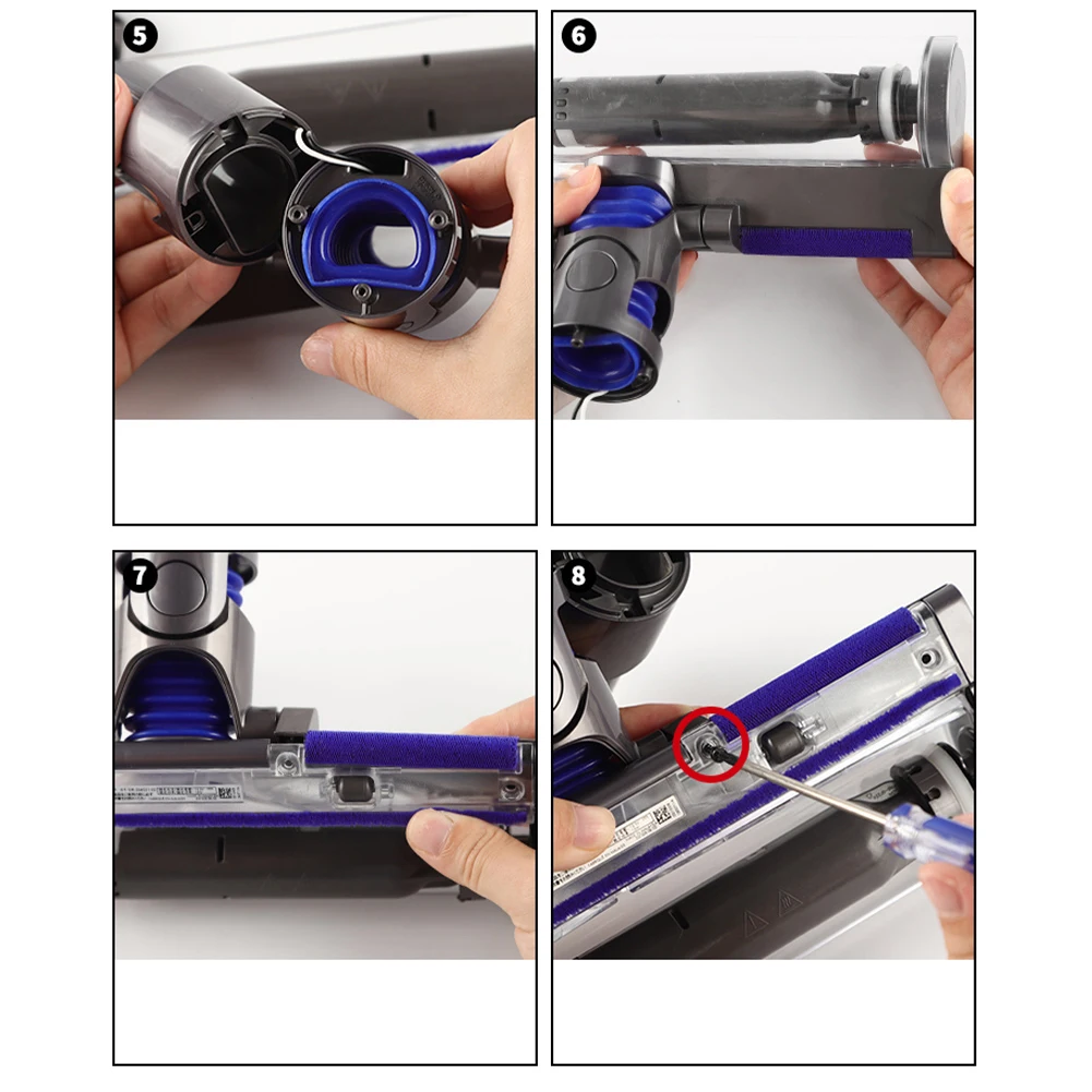 Soft Plush Strips Tube Hose For Dyson Slim V8 Slim Digital Slim V10 V12 Slim V15 Series Vacuum Cleaner Hose Screwdriver Kit