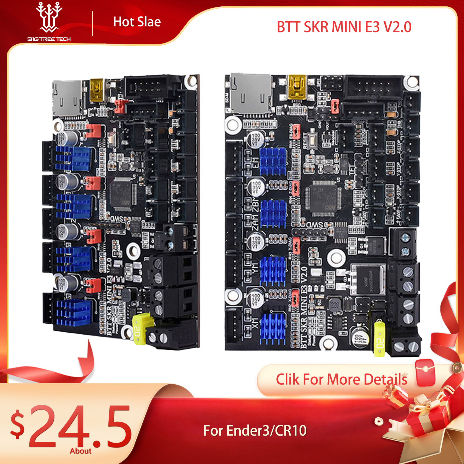 BIGTREETECH SKR MINI E3 V2 32Bit 3D Motherboard TMC2209 3D Printer Parts For Ender 3/5 Pro Upgrade Ender3 V2 BTT SKR V1.4 Turbo