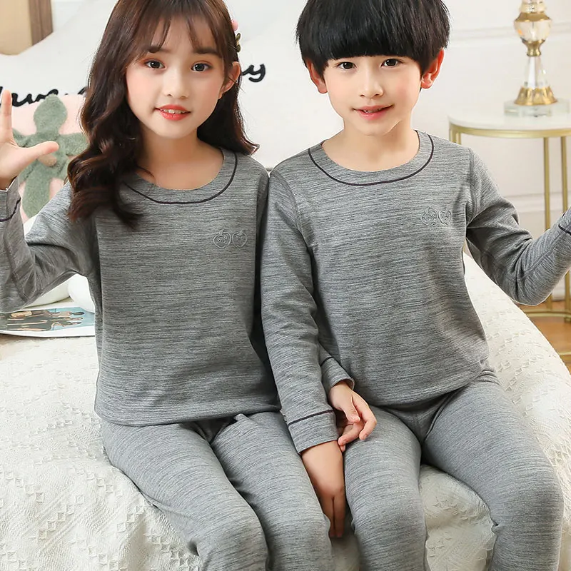Teenage Boys Girls Underwear Set Autumn Winter Cozy Soft Kids Thermal Clothing Thicken Warm Long Johns Homewear Children Clothes