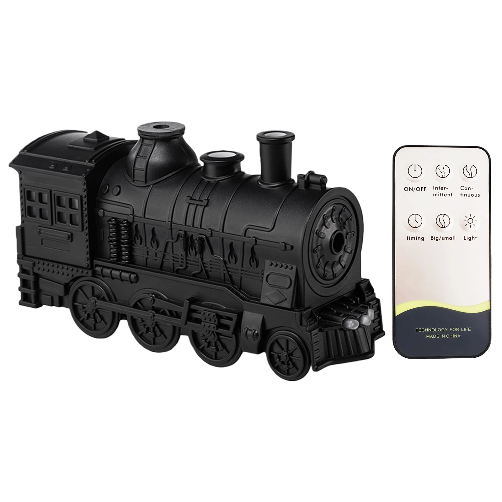 300ML ヴィンテージ蒸気機関車エアディフューザー加湿器 2色LEDライト/2つのミストモード付き エッセンシャルオイルディフューザー ホームデコレーション