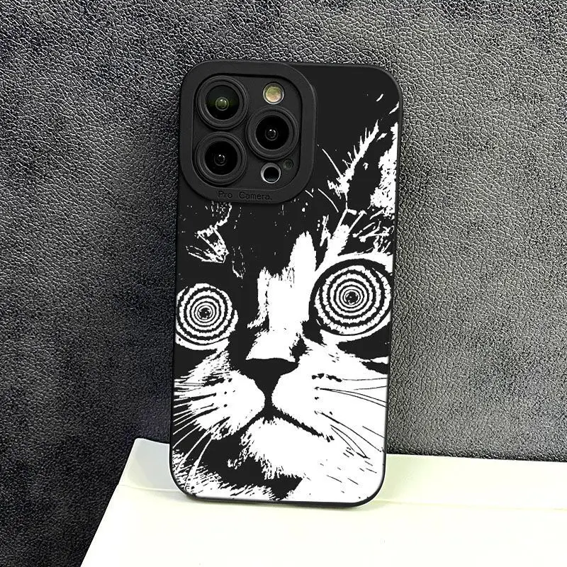 Coole Katze Handyhülle für iPhone 16e 15 14 13 12 11 Pro Max Plus Mini X XS XR SE 2020 2022 Funda Coque – Detail 1