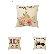 

Practical Cushion Case Clear Pattern No Burr Easter Rabbit Printed Pillowcase Throw Pillow Cover Pillow Sham