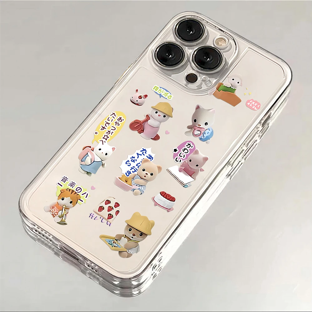 Vintage Bear Design Luxury Clear Phone Case