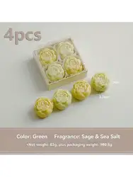 Luxurious Handmade Rose Soy Wax Candle Gift Set - Elegant Decorative Candles for Home Décor & Special Occasions (Green series)