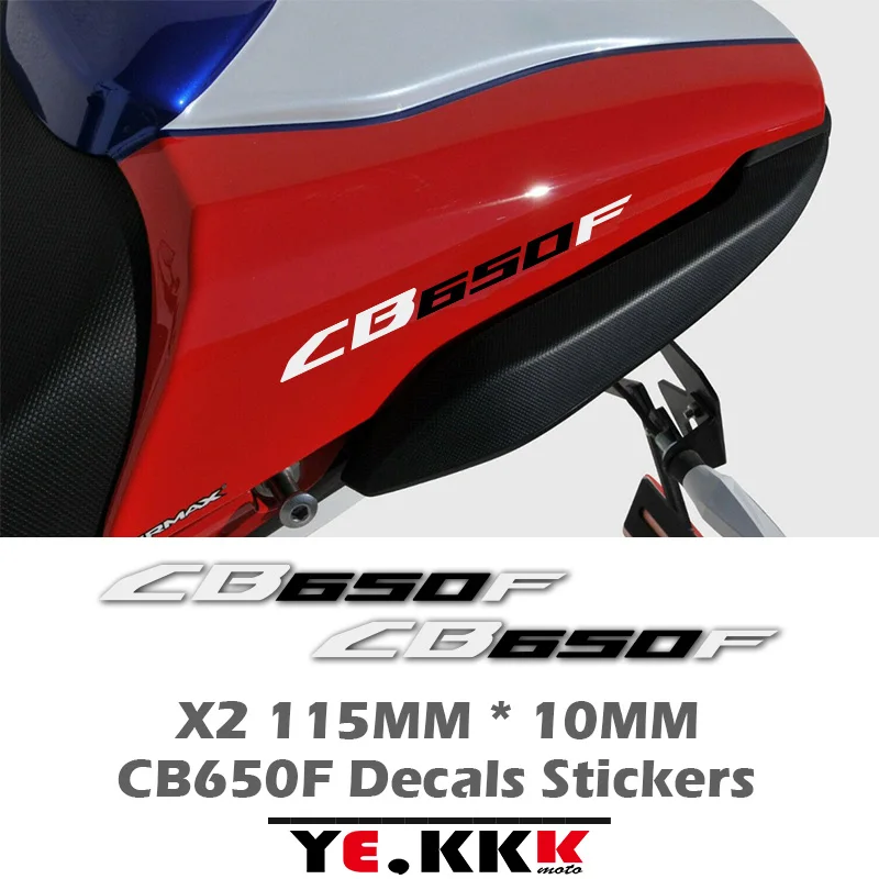 For Honda CB 650F CB650F CB 650 F Decals Stickers X2 115mm * 10mm Custom Sticker Cutout Black and White Red Black Blue and White ezarc 115mm