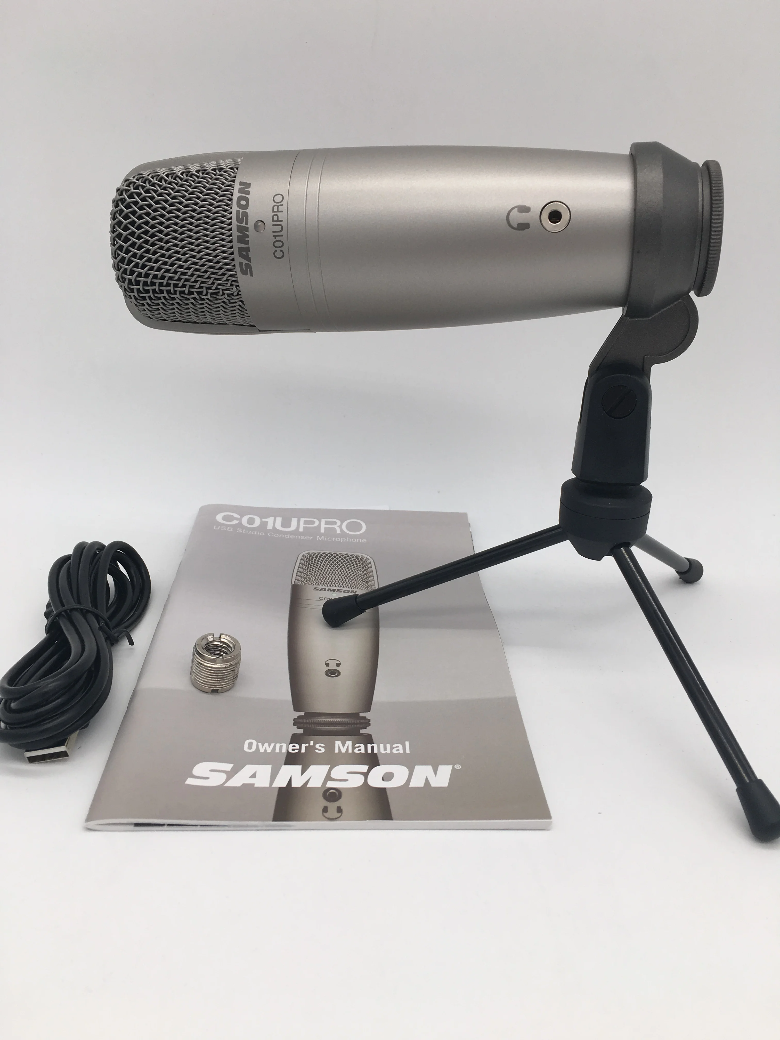 Samson C01U Pro microfono a condensatore da Studio USB con monitoraggio in  tempo reale microfono a condensatore a membrana larga per trasmissione -  AliExpress
