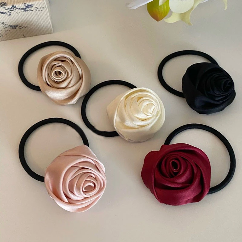 Elegant Rose Flower Elastic Hair Scrunchies