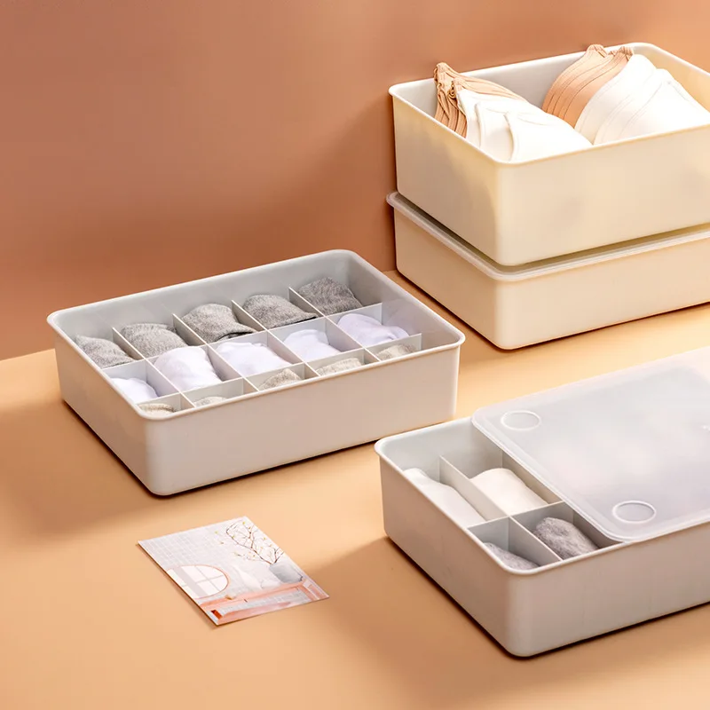 Underwear storage box Cover wardrobe underwear underwear underwear plastic organizer Home bra socks division box