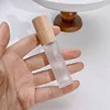 9ml Portable Frosted Glass Spray Bottle Beech Lid Perfume Bottle Walnut Cover Empty Bottle Sample Vial Cosmetic Container 5