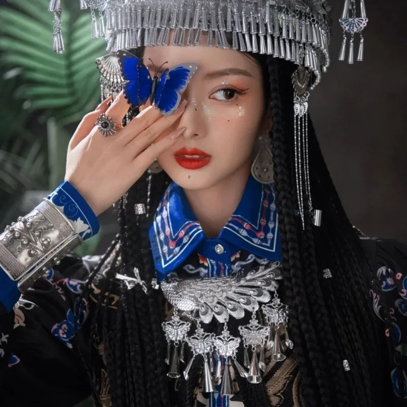 Nuovo Abbigliamento Miao Tujia Super Fairy Heavy Heavy Heavy Miao Jiang Girl Abbigliamento Etnico