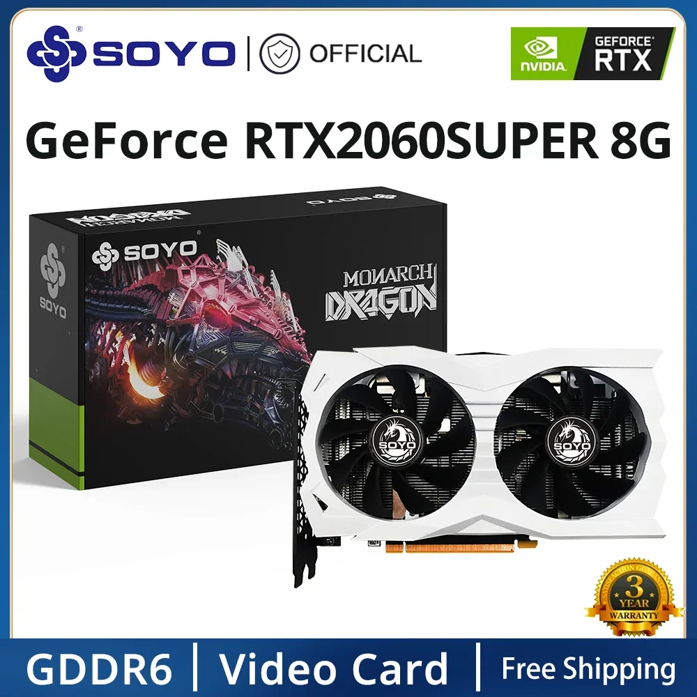 

SOYO NVIDIA GeForce RTX2060 SUPER 8G Graphics Card GDDR6 Memory DVI DP Gaming Video Card RTX2060S Desktop Computer Combo