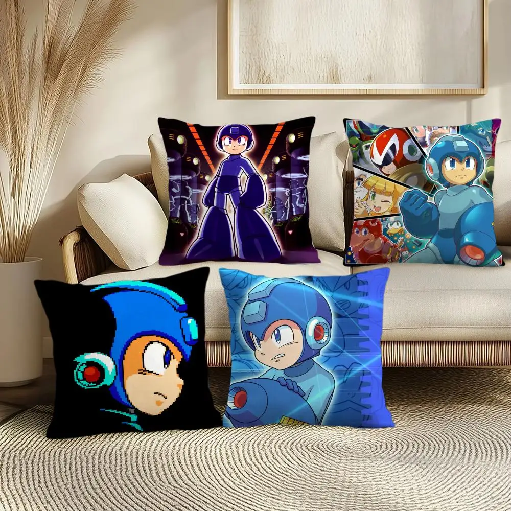 게임 R-Rockman Megamans 쿠션 커버 부드러운 짧은 플러시 베개 커버 ..