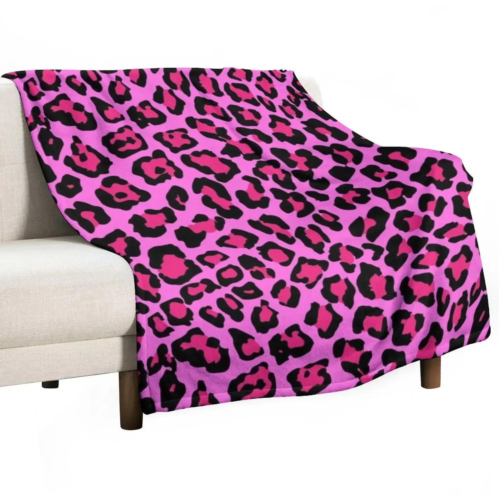 

Hot Pink Leopard Print Throw Blanket Custom manga Blankets For Bed Blankets