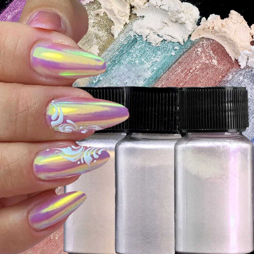 Mirror Mermaid Glitter Chrome Nail Powder Holographic Nail Glitter Aurora Pigment Powder Per Unghie Dip Powder Forniture Per Unghie Fai Da Te