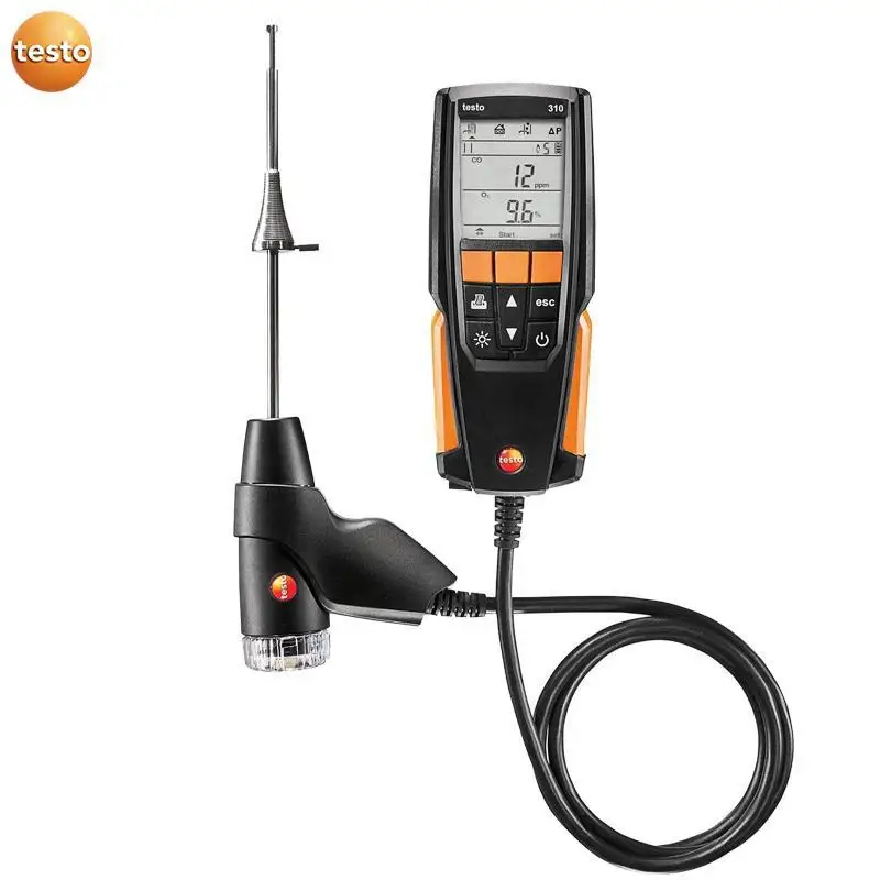Testo310 boiler flue gas analyzer combustion efficiency detector flue gas temperature CO/O2 meter