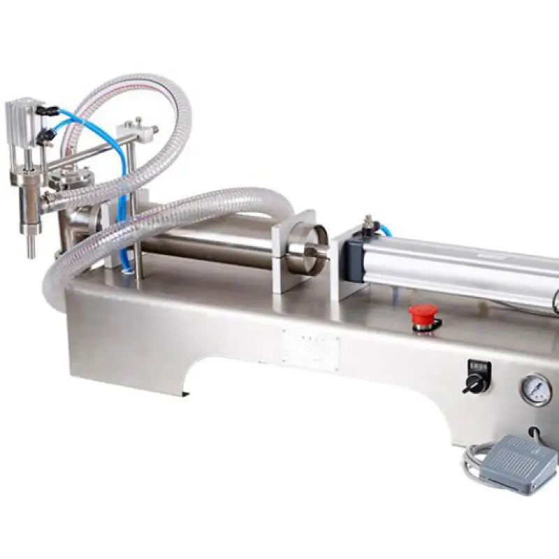 Liquid Filling Machine Piston Filler Water Essential Oil Pneumatic Milk Juice Oil Semi Auto Sauce Device Air Compressor