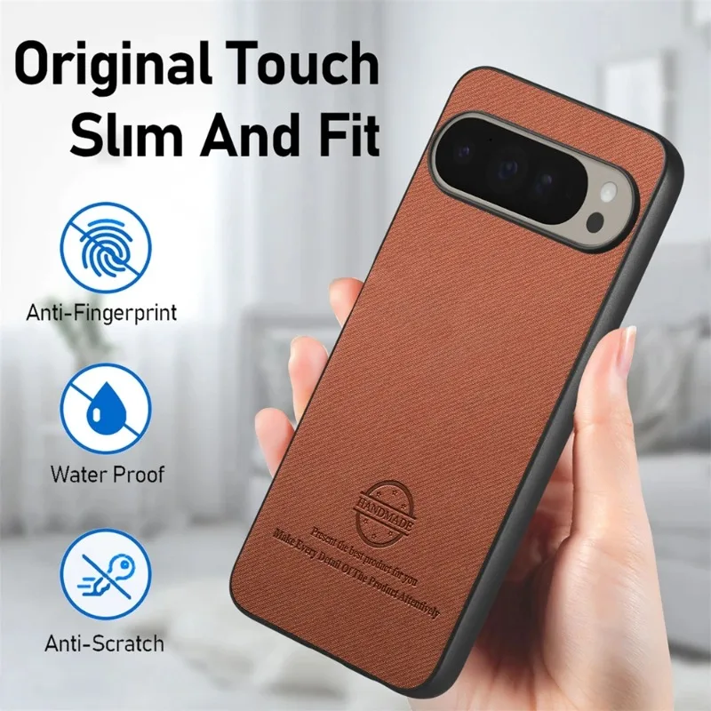 Matte PU Leather Shockproof Case with Fabric Back and Soft TPU Frame