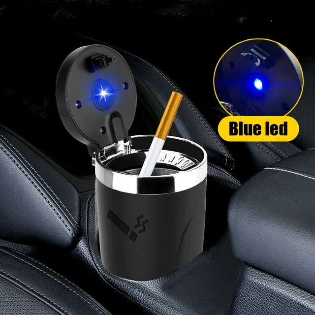 Car Ashtray Portable with Light Lighter Stand Cylinder Cup Holder