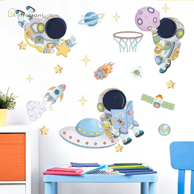 Stickers muraux d'astronaute - Pour chambres d'enfants (Garçons & Filles)