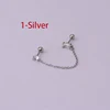 Boucles d'oreilles tendance en acier inoxydable pour femmes, 1 pièce, chaîne à Double perçage, fleur coréenne, Zircon, clous de perçage, bijoux à la mode