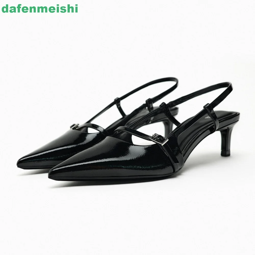 2024-spring-new-women-shoes-black-red-patent-leather-buckle-back-strap-slingback-sandals-pointed-toe-belt-buckle-shallow-pumps